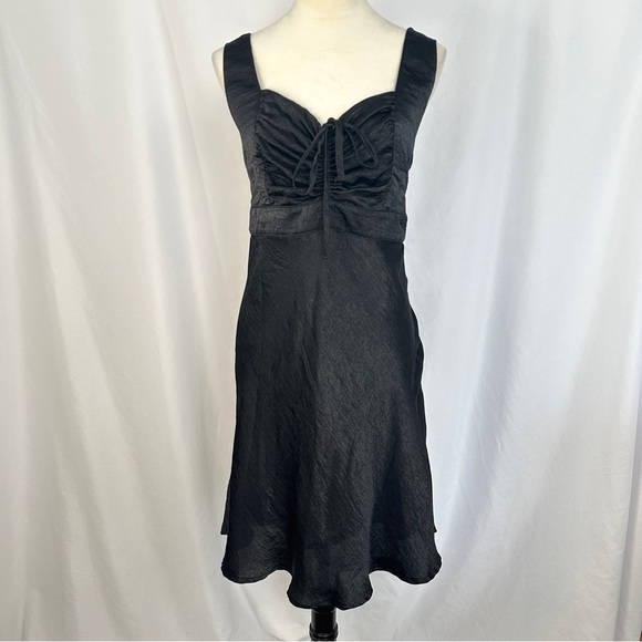 Wild‎ Fable Dress Womens XL Satin Ruched Cup Mini Dress Black Dark Romantic - Picture 3 of 16